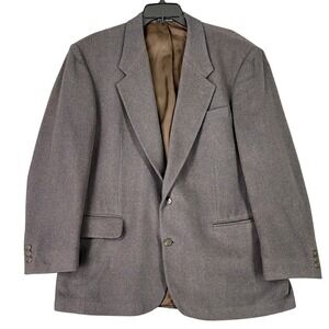 Christian Aujard Camel Hair Blend‎ Blazer Coat Men 42R Herringbone Brown